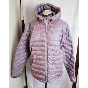 Hi Tec Lightweight Puffer Down Jacket Hooded Women's Light‎ Purple Full Zip